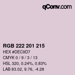 Color code: RGB 222 201 215 | qconv.com