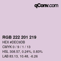 Color code: RGB 222 201 219 | qconv.com
