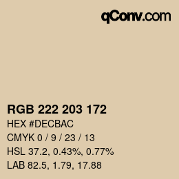 Farbcode: RGB 222 203 172 | qconv.com