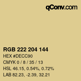 カラーコード: RGB 222 204 144 | qconv.com