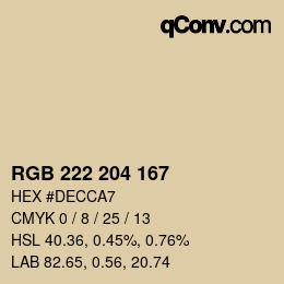 カラーコード: RGB 222 204 167 | qconv.com