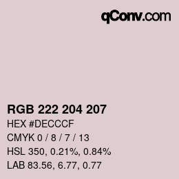 Code couleur: RGB 222 204 207 | qconv.com