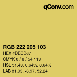カラーコード: RGB 222 205 103 | qconv.com