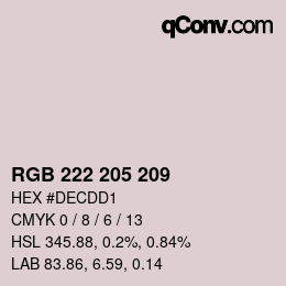 Color code: RGB 222 205 209 | qconv.com