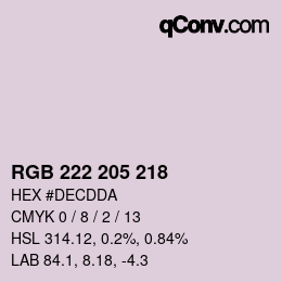Color code: RGB 222 205 218 | qconv.com