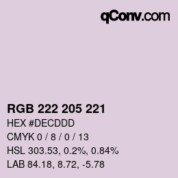 Farbcode: RGB 222 205 221 | qconv.com