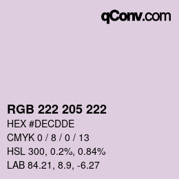 Color code: RGB 222 205 222 | qconv.com