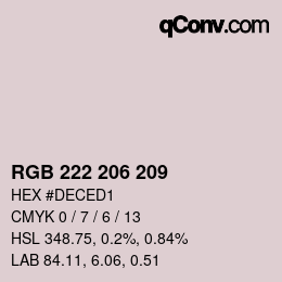 カラーコード: RGB 222 206 209 | qconv.com