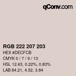 Código de color: RGB 222 207 203 | qconv.com