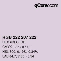 Color code: RGB 222 207 222 | qconv.com