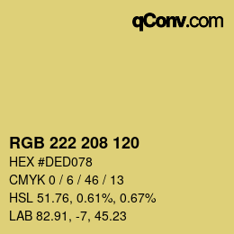 カラーコード: RGB 222 208 120 | qconv.com