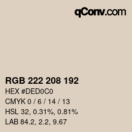 Farbcode: RGB 222 208 192 | qconv.com