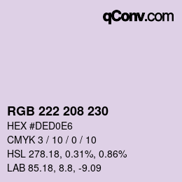 Color code: RGB 222 208 230 | qconv.com