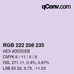 Farbcode: RGB 222 208 235 | qconv.com