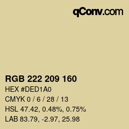 Color code: RGB 222 209 160 | qconv.com