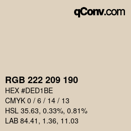 Color code: RGB 222 209 190 | qconv.com