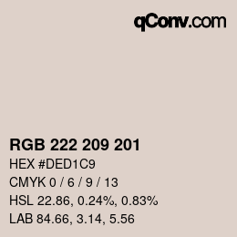 Color code: RGB 222 209 201 | qconv.com
