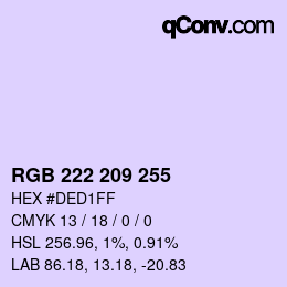 カラーコード: RGB 222 209 255 | qconv.com