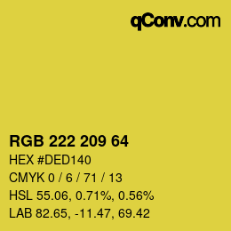 Código de color: RGB 222 209 64 | qconv.com