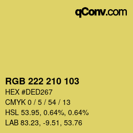 Color code: RGB 222 210 103 | qconv.com