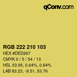 カラーコード: RGB 222 210 103 | qconv.com