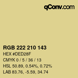 Color code: RGB 222 210 143 | qconv.com