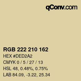 Color code: RGB 222 210 162 | qconv.com