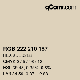 Color code: RGB 222 210 187 | qconv.com