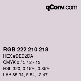 Color code: RGB 222 210 218 | qconv.com