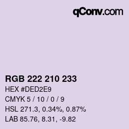Color code: RGB 222 210 233 | qconv.com