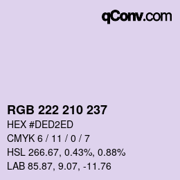 Color code: RGB 222 210 237 | qconv.com