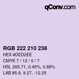 Color code: RGB 222 210 238 | qconv.com