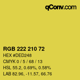 Color code: RGB 222 210 72 | qconv.com
