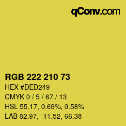 Color code: RGB 222 210 73 | qconv.com