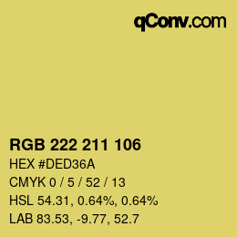 Color code: RGB 222 211 106 | qconv.com
