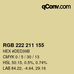 Farbcode: RGB 222 211 155 | qconv.com