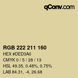 Color code: RGB 222 211 160 | qconv.com