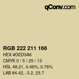 颜色代码: RGB 222 211 166 | qconv.com