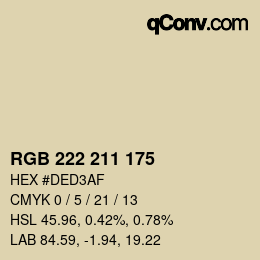 Color code: RGB 222 211 175 | qconv.com