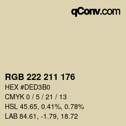 颜色代码: RGB 222 211 176 | qconv.com