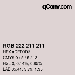 Color code: RGB 222 211 211 | qconv.com