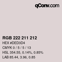 Color code: RGB 222 211 212 | qconv.com
