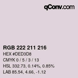 Color code: RGB 222 211 216 | qconv.com