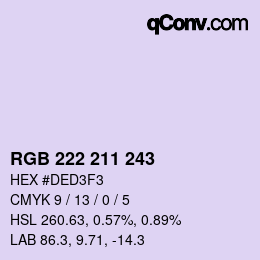 Color code: RGB 222 211 243 | qconv.com
