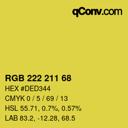 Color code: RGB 222 211 68 | qconv.com