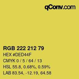 Color code: RGB 222 212 79 | qconv.com