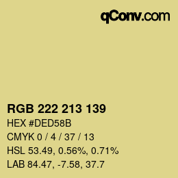 Color code: RGB 222 213 139 | qconv.com