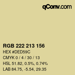 Código de color: RGB 222 213 156 | qconv.com