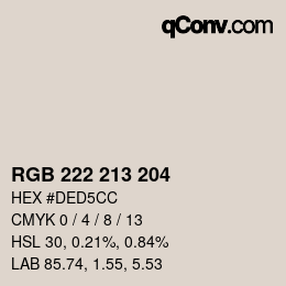 Code couleur: RGB 222 213 204 | qconv.com