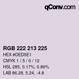 Código de color: RGB 222 213 225 | qconv.com